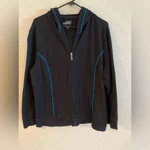 Style&Co. Black/Turquoise Sweatsuit Jacket, size 2X
